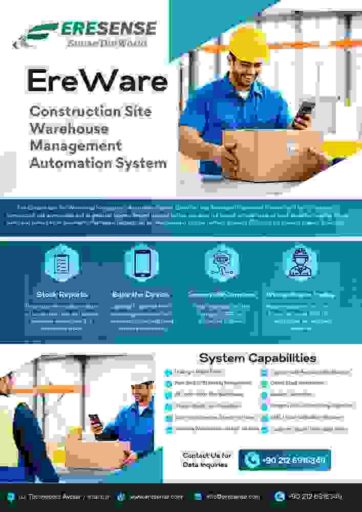 EreWare - Construction Site Warehouse Management Automation System Flyer